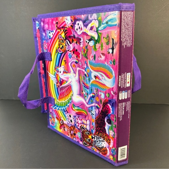 Rainbow Lisa Frank Heart Animal Binder w Sticker Pad - Picture 5 of 11